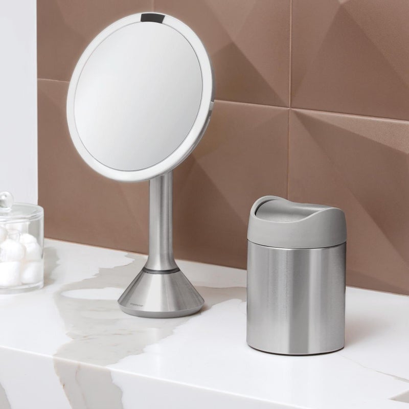 simplehuman, Brushed Stainless Steel 1.5 Liter / 0.4 Gallon Mini Countertop Trash Can - Image 4